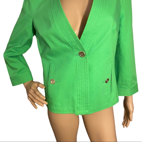 TALBOTS  | LIME GREEN SINGLE BUTTON JACKET - Picture 7 of 14